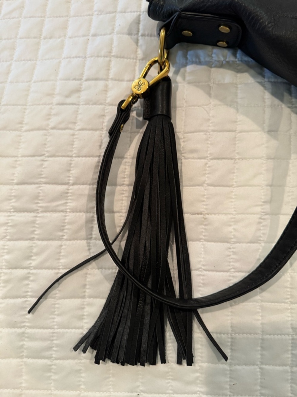 HOBO brand large Sheila satchel with tassel in matte black leather - Picture 6 of 7